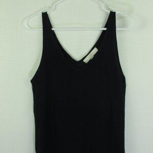 Loft Knit Top  Dark Navy Blue Sleeveless V-Neck  Knit Small